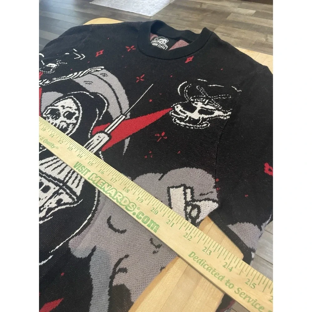 Lurking Class Grim Reaper Acrylic Sweater Men's Large Graphic Streetwear Grunge